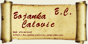 Bojanka Ćalović vizit kartica